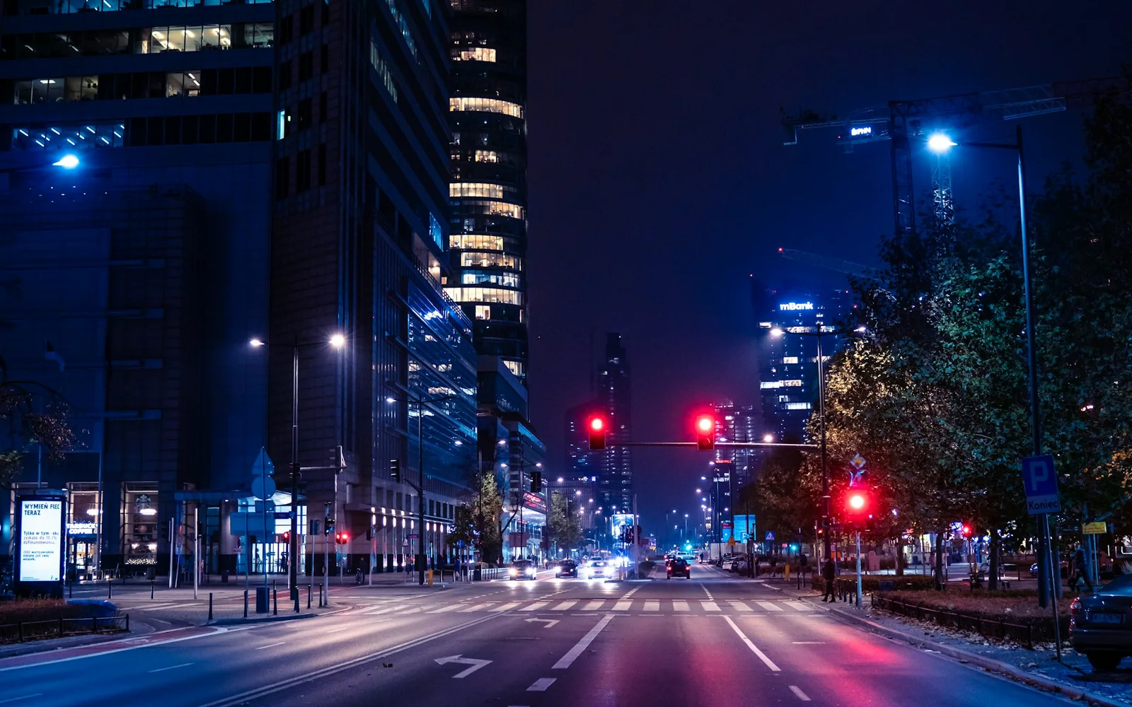 Connected logistics and city infrastructure operating at blue hour